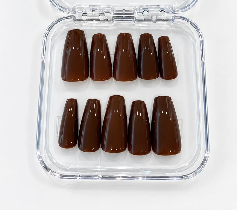 Chocolate Glaze custom press-on nail inspiration