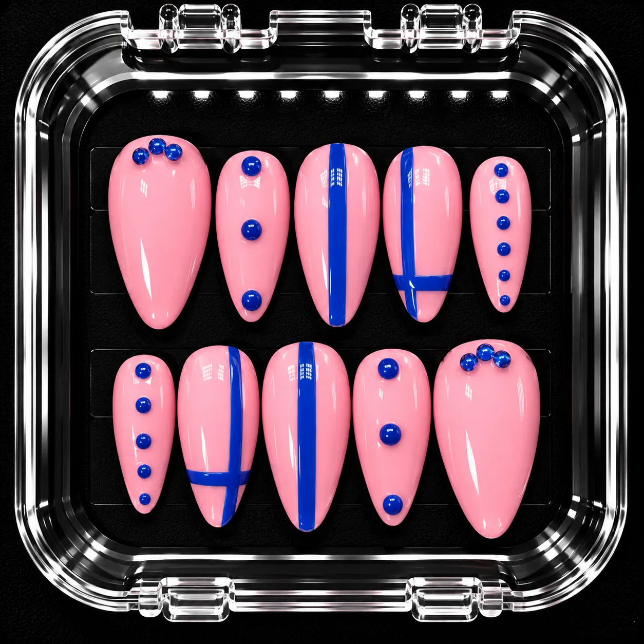 Varsity Pink custom press-on nail inspiration