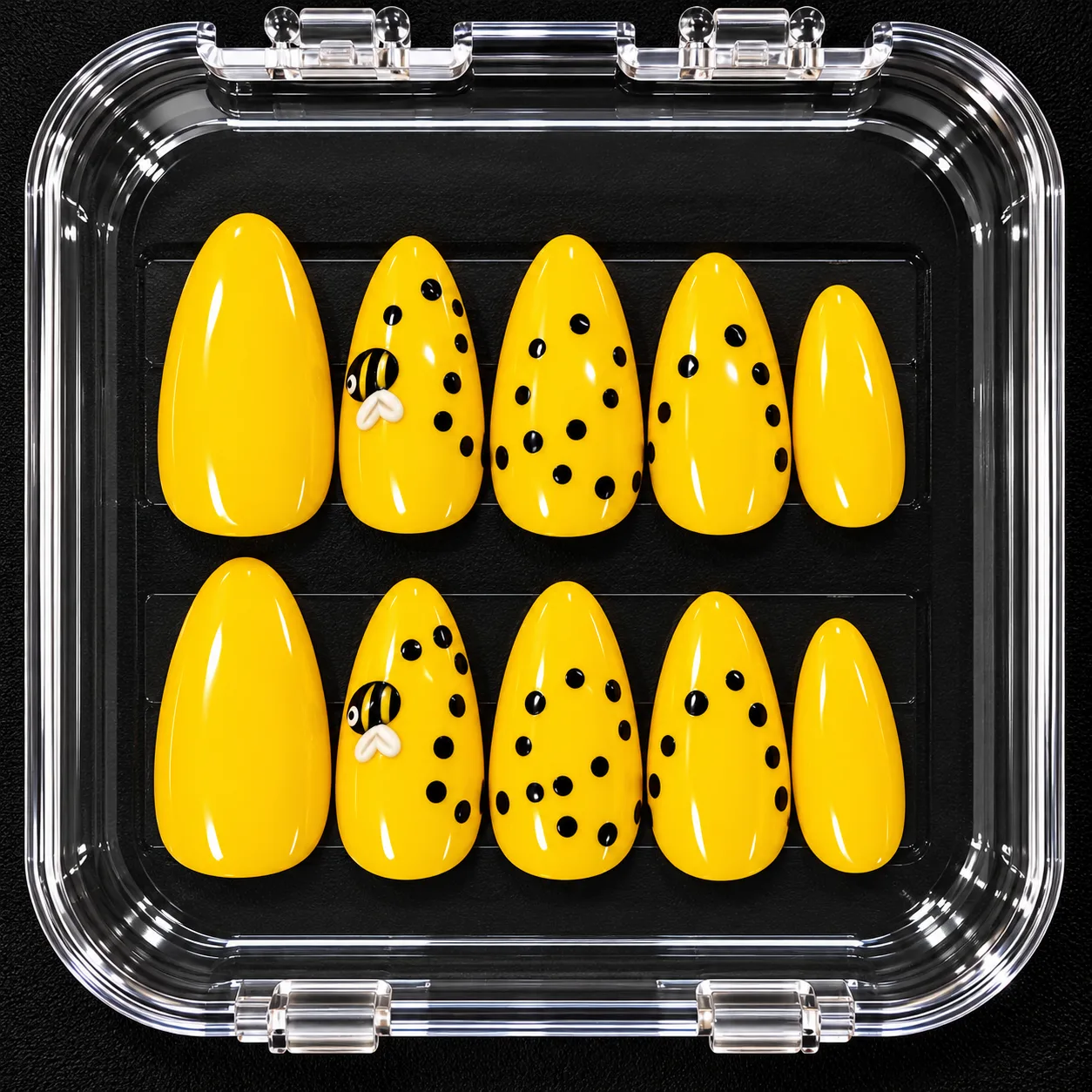 Busy Bee custom press-on nail inspiration