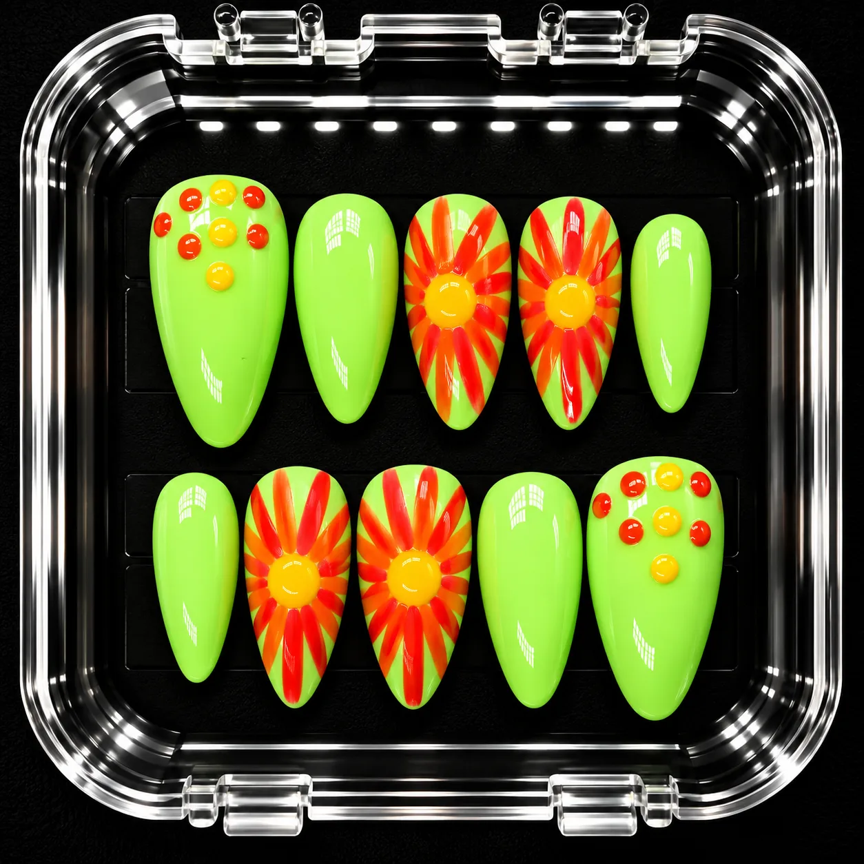Tangerine Crush custom press-on nail inspiration