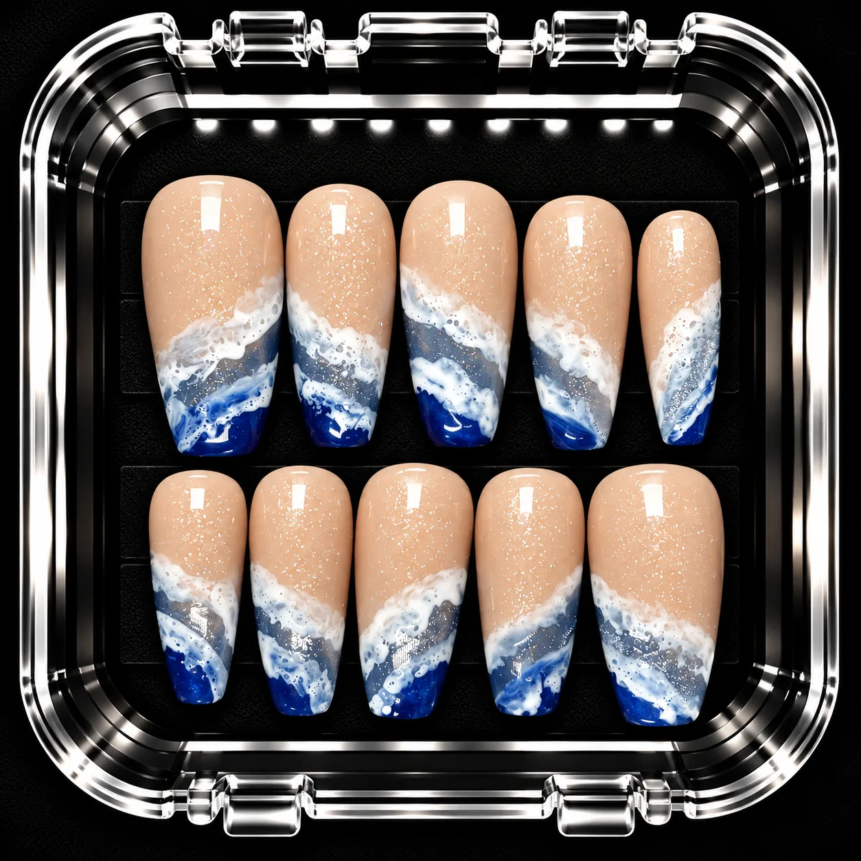 Ocean Side custom press-on nail inspiration