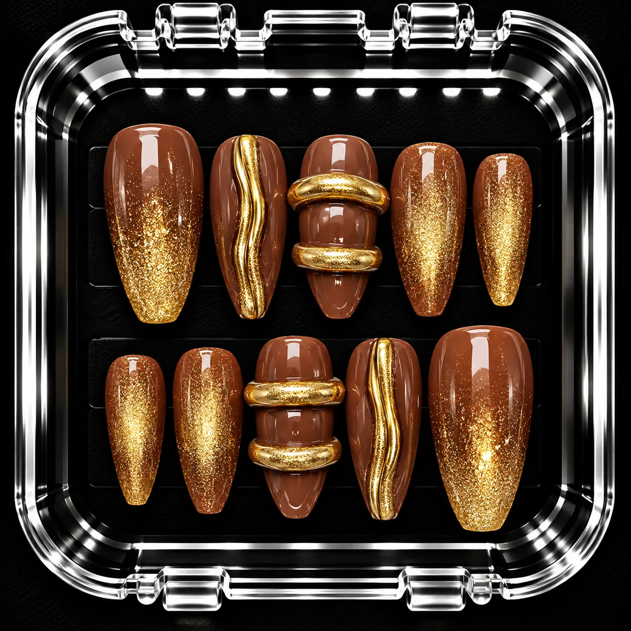 Golden Truffle custom press-on nail inspiration