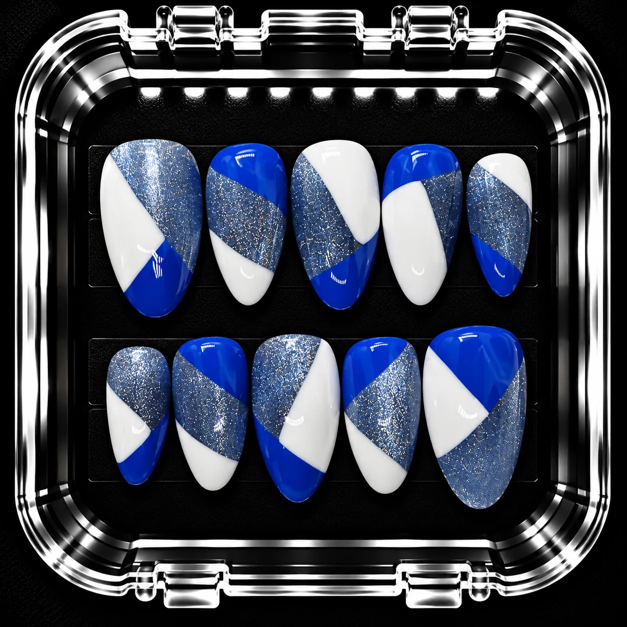 Blue Steel custom press-on nail inspiration