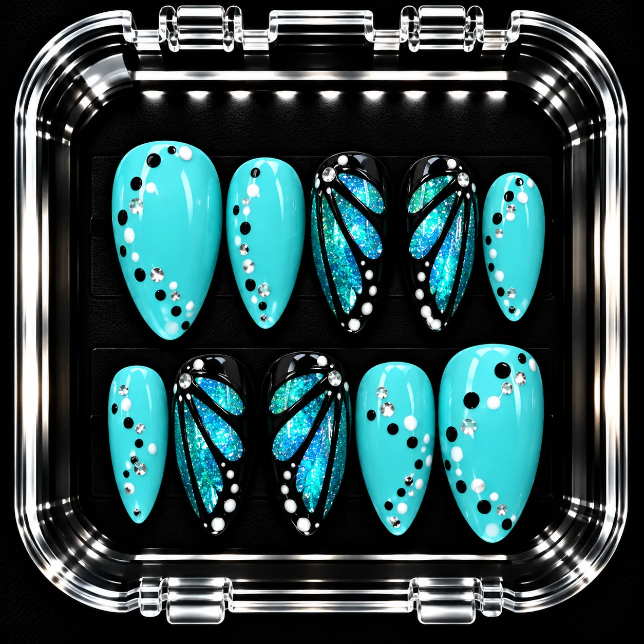 Lady Butterfly custom press-on nail inspiration