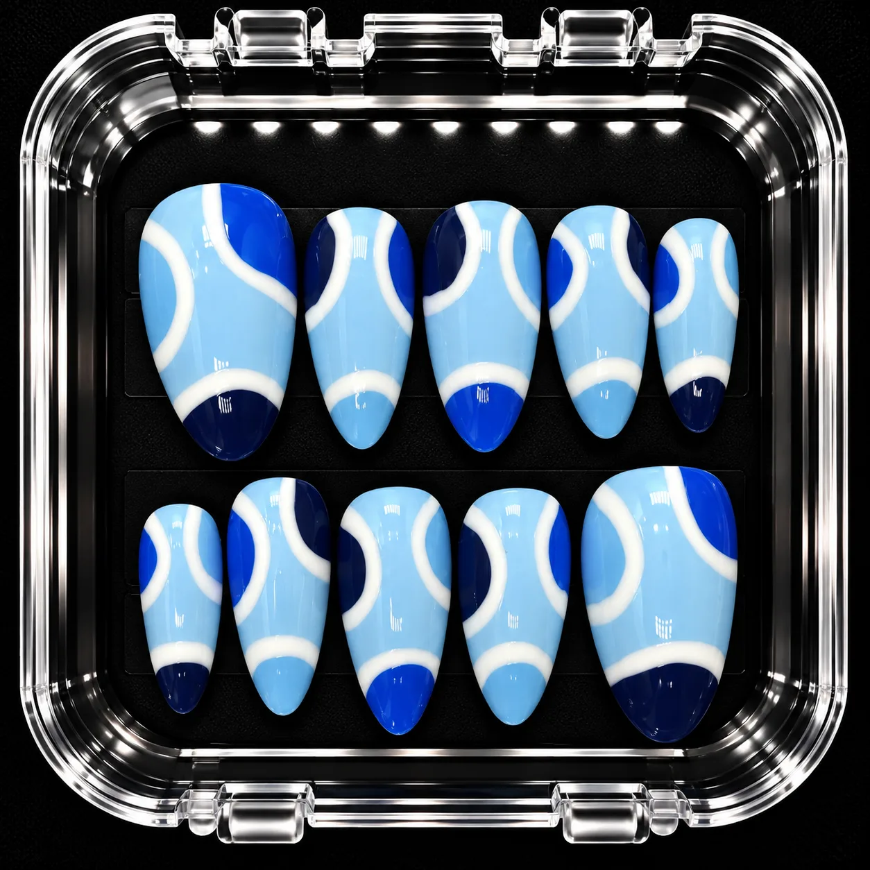 Sea Glass custom press-on nail inspiration