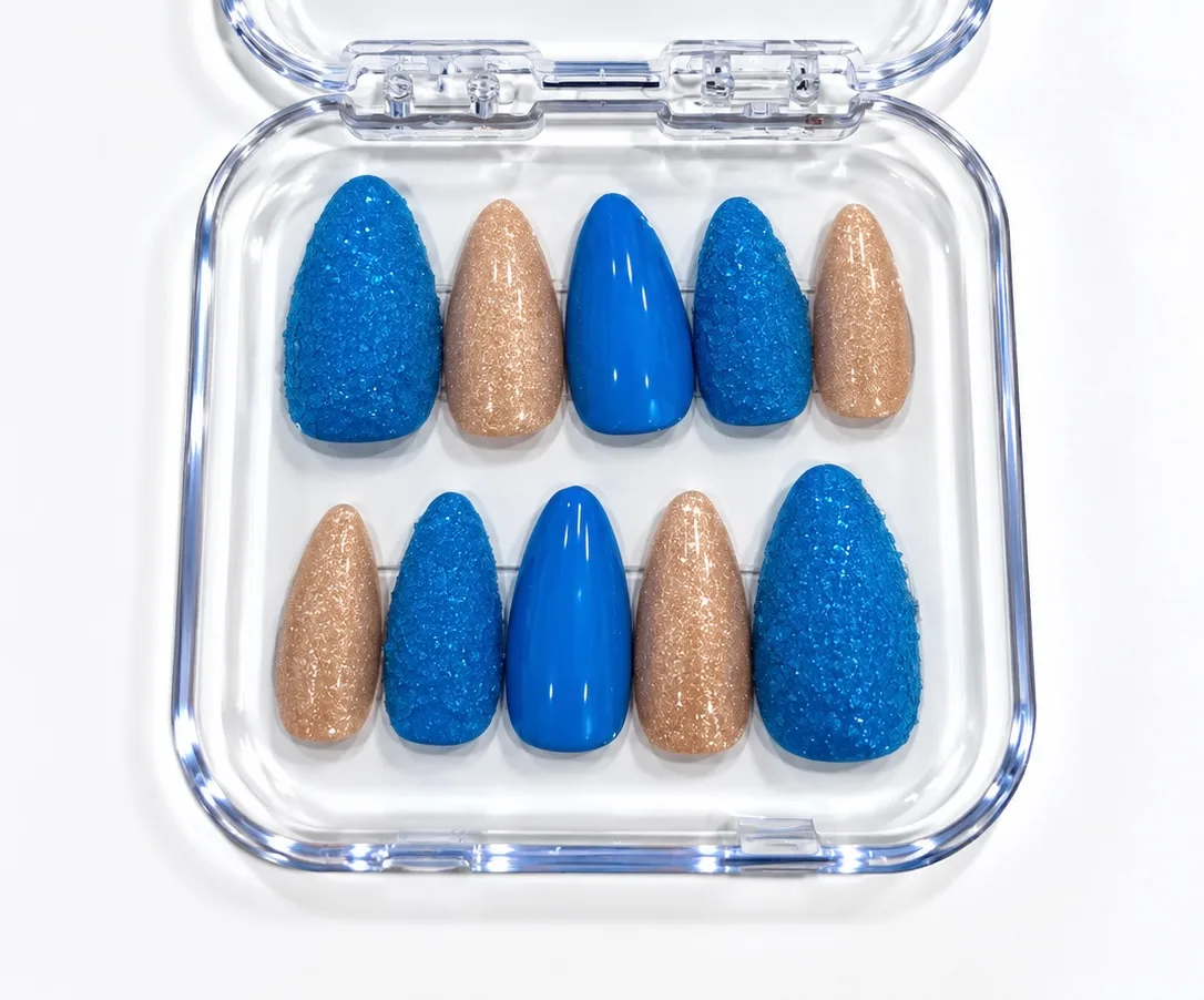 Coastal Glow custom press-on nail inspiration