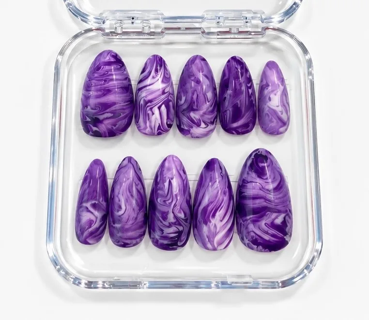 Purple Rain custom press-on nail inspiration